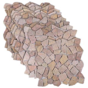 vidaXL Azulejos de Mosaico Vermelho 30 x 30 cm M&aacute;rmore