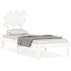 vidaXL Estrutura cama de solteiro c/ cabeceira madeira maci&ccedil;a branco
