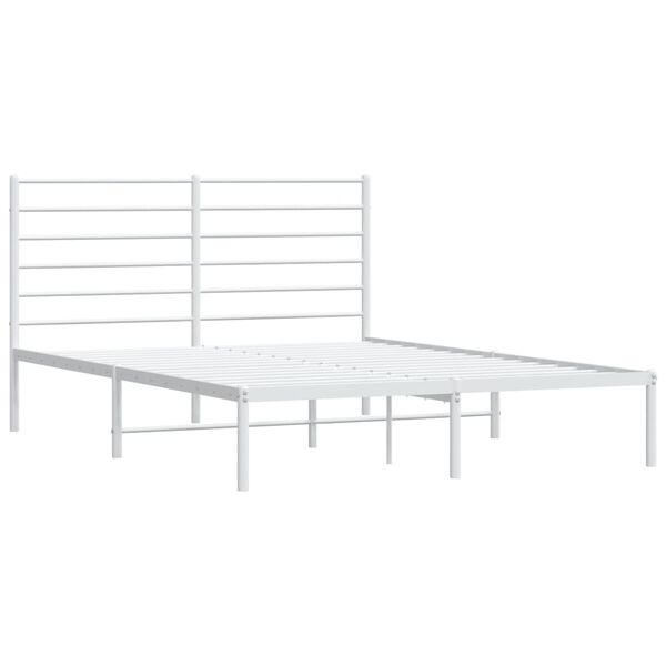 vidaXL Estrutura de cama com cabeceira 140x200 cm metal branco