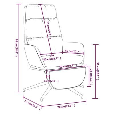 vidaXL Cadeira de descanso com apoio de pés tecido preto
