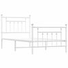 vidaXL Estrutura de cama com cabeceira e p&eacute;s 80x200 cm metal branco