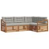 vidaXL Conjunto de Sof&aacute;s para Exterior 4 pcs Cinza Natural e Claro