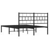 vidaXL Estrutura de cama com cabeceira 135x190 cm metal preto