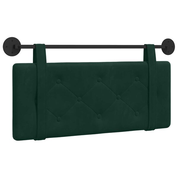 vidaXL Cabeceira Suspensa Verde Escuro 110 x 55 x 5 cm Veludo