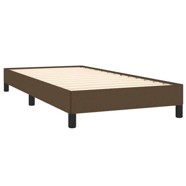 vidaXL Estrutura de cama sem colch&atilde;o 90x200 cm tecido castanho-escuro