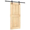 vidaXL Porta Deslizante Natural e Preto 90 x 210 cm
