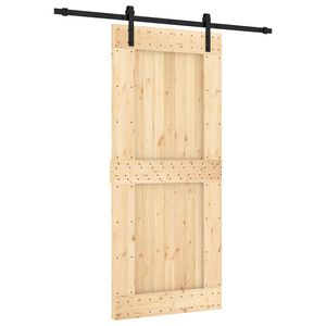 vidaXL Porta Deslizante Natural e Preto 90 x 210 cm