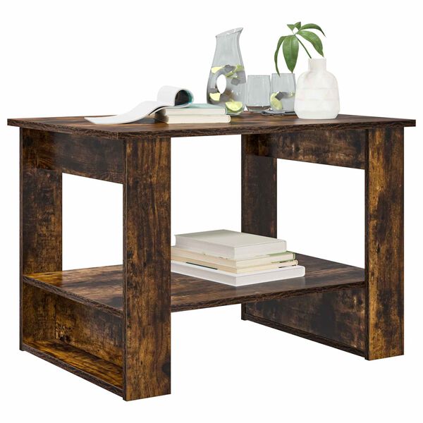 vidaXL Mesa de centro Carvalho Defumado 72 x 50 x 50 cm