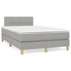vidaXL Cama boxspring com colch&atilde;o 120x190 cm tecido cinzento-claro