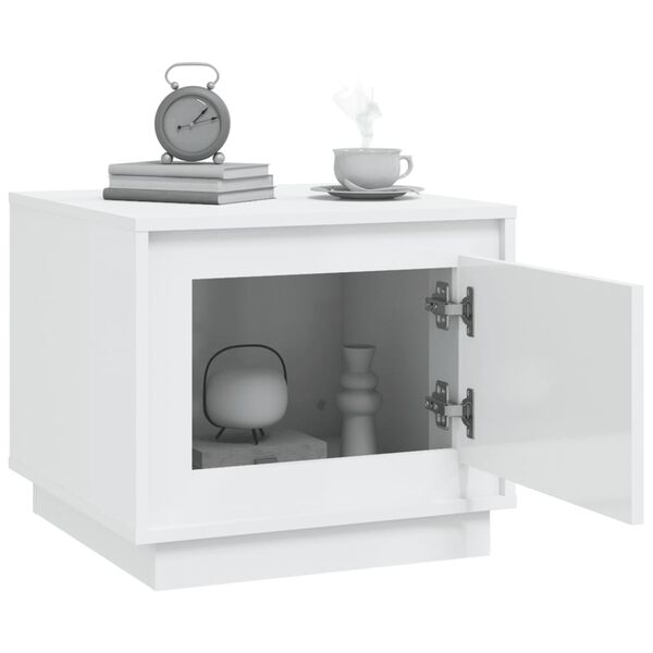 vidaXL Mesa de centro 51x50x44 cm derivados madeira branco brilhante