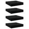 vidaXL Prateleiras de parede suspensas 4 pcs 23x23,5x3,8cm MDF preto