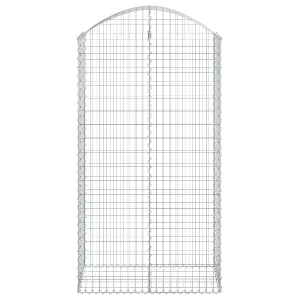 vidaXL Cesto gabi&atilde;o arqueado 100x50x180/200 cm ferro galvanizado