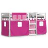 vidaXL Beliche com cortinas 90x190 cm madeira de pinho maci&ccedil;a rosa