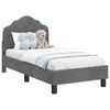 vidaXL Estrutura de Cama para Crian&ccedil;a com Cabeceira Cinzento-Escuro