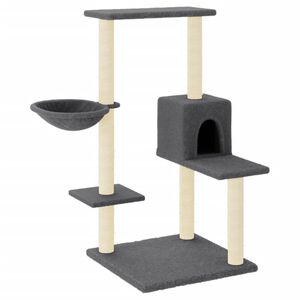 vidaXL &Aacute;rvore p/ gatos c/ postes arranhadores sisal 95 cm cinza-escuro