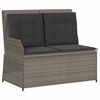 vidaXL 7 pcs conjunto lounge de jardim c/ almofad&otilde;es vime PE cinzento
