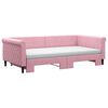 vidaXL Sof&aacute;-cama com gavet&atilde;o e colch&otilde;es 100x200 cm veludo rosa