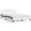 vidaXL Estrutura de cama Dover 140x200 couro artif. branco/preto