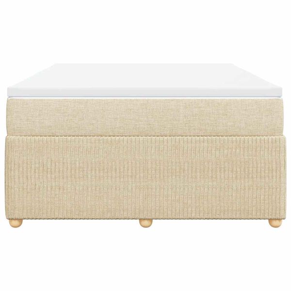 vidaXL Cama com molas/colch&atilde;o 140x190 cm tecido cor creme