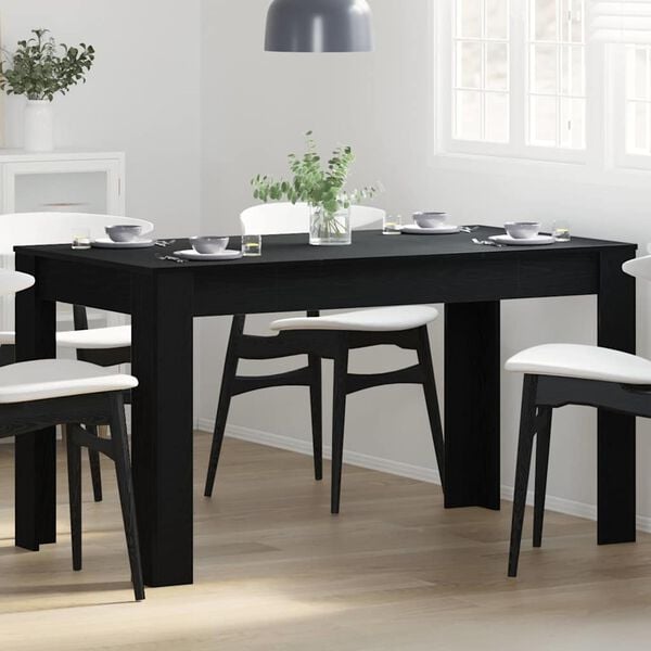vidaXL Mesa de jantar Carvalho preto 140 x 74.5 x 76 cm