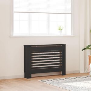 vidaXL Cobertura de radiador 112x19x81,5 cm MDF preto