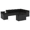 vidaXL 12 pcs conjunto de sof&aacute;s de jardim c/ almofad&otilde;es vime PE preto
