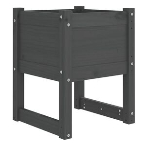 vidaXL Vaso/floreira 40x40x52,5 cm pinho maci&ccedil;o cinzento