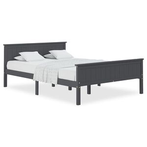vidaXL Estrutura de cama 160x200 cm pinho maci&ccedil;o cinzento