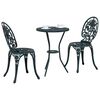 vidaXL Conjunto Bistro de Jardim 3 pcs Verde Alumínio