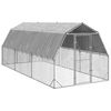 vidaXL Corrida de galinhas com telhado 2,5x6x2,25 m a&ccedil;o galvanizado