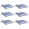 vidaXL Almofadões p/ cadeira 6pcs 40x40x7 cm tecido riscas azul/branco