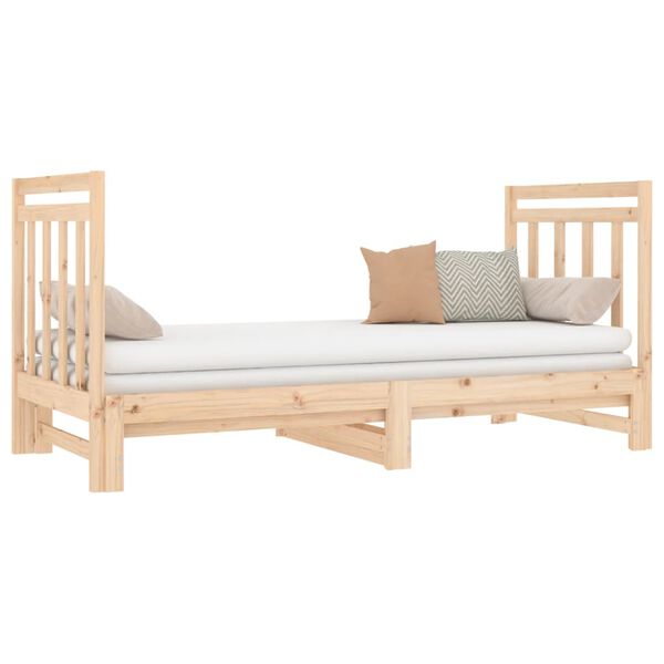 vidaXL Estrutura sof&aacute;-cama de puxar 2x(90x190) cm pinho maci&ccedil;o