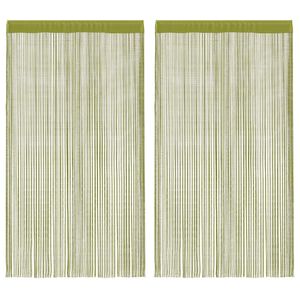vidaXL Cortinas de fios 2 pcs 140x250 cm verde