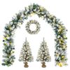 vidaXL Conjunto de mini-&aacute;rvores de Natal 45 cm 125 LED Branco quente