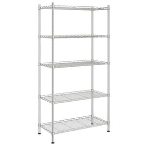 vidaXL Unidade de 5 prateleiras 90x35x180 cm 250 kg cromado