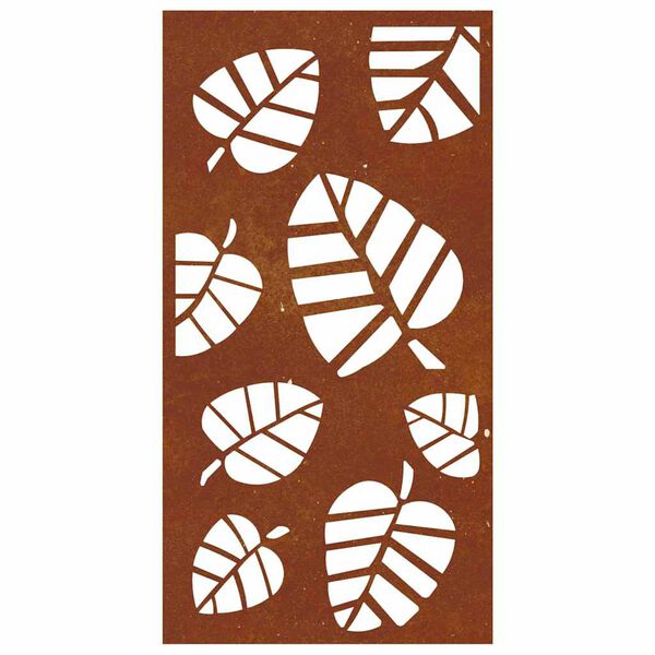 vidaXL Decora&ccedil;&atilde;o p/ muro de jardim 105x55 cm a&ccedil;o corten design folhas