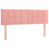 vidaXL Cama box spring c/ colch&atilde;o/LED 140x190 cm veludo rosa