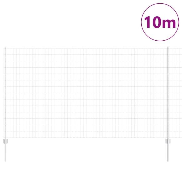 vidaXL Cerca com Poste Prateado 1,4 x 10 m A&ccedil;o