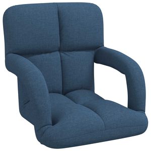 vidaXL Cadeira de ch&atilde;o ajust&aacute;vel Azul 58 x 62 x 58 cm Tecido