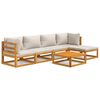 vidaXL 6pcs conjunto lounge de jardim madeira c/almofad&otilde;es cinza-claro