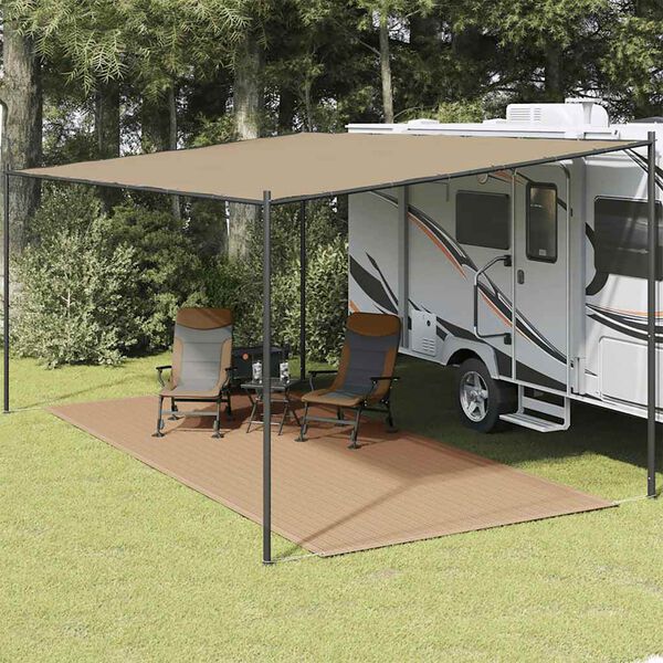 vidaXL Tapete de campismo para tenda 250x600 cm cinzento-acastanhado