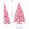 vidaXL &Aacute;rvore de Natal Artificial Pr&eacute;-iluminada Rosa 240 cm PVC