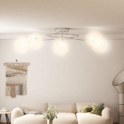 vidaXL Candeeiro de teto abajures malha arame para 5 lâmpadas LED G9