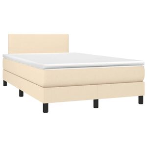 vidaXL Cama boxspring com colch&atilde;o 120x190 cm tecido cor creme