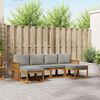 vidaXL Conjunto de Sof&aacute;s para Exterior 6 pcs Cinza Natural e Claro