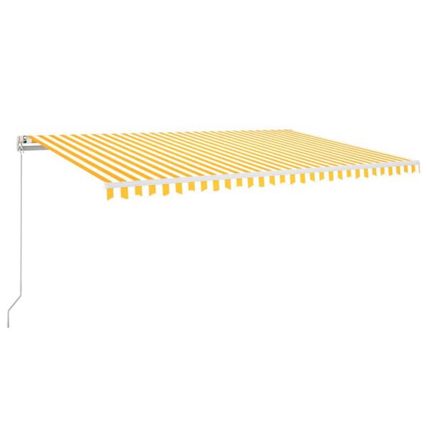 vidaXL Toldo retr&aacute;til autom&aacute;tico 500x300 cm amarelo e branco