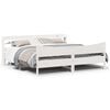vidaXL Estrutura de cama com cabeceira 180x200cm pinho maci&ccedil;o branco