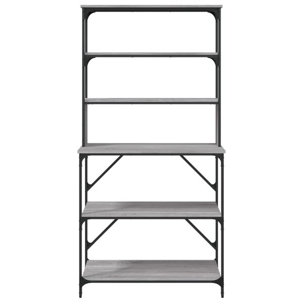 vidaXL Estante 6 prateleiras 90x40x180 cm deriv. madeira cinza sonoma