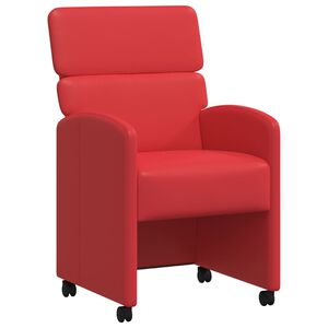 vidaXL Cadeiras de Jantar com Rodas 2 pcs Vermelho 58 x 65 x 98 cm