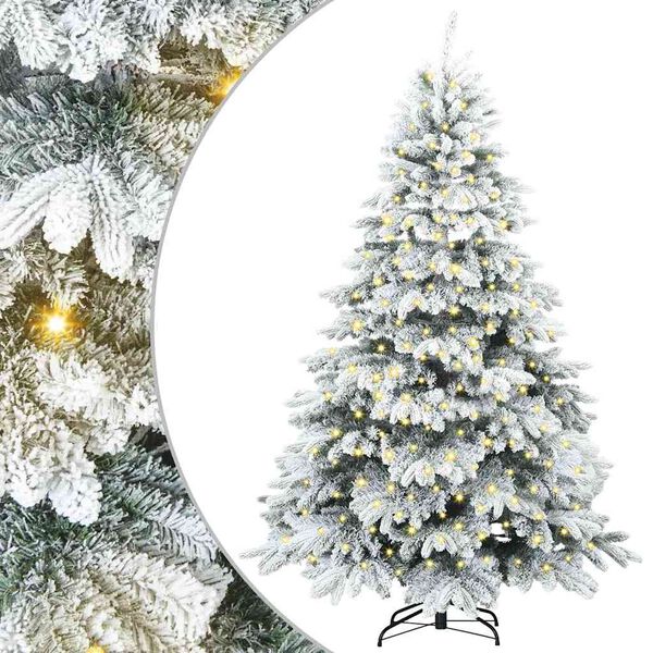 vidaXL &Aacute;rvore de Natal Artificial com 300 LEDs Branco 180 cm PE e PVC